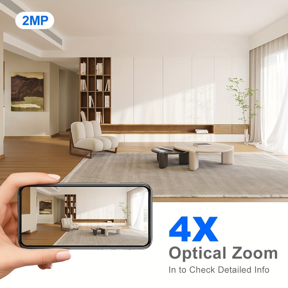 Pack de 2 cámaras de seguridad inalámbricas 1080P HD visión nocturna audio bidireccional interior y exterior