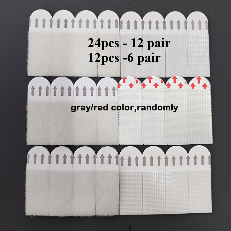 12/24pcs Double-Sided Waterproof Picture Hanging Strips No Drilling