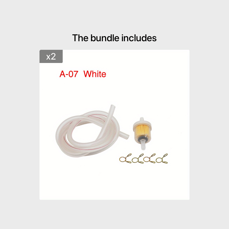 Motorcycle Gas Fuel Filter Petrol Pipe Hose Line 6mm with 4 Clips