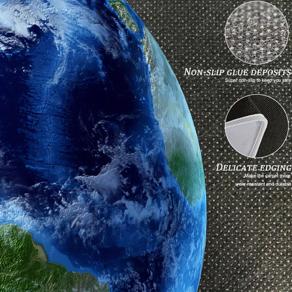 Alfombra de tierra redonda con diseño creativo, viscosa duradera, pelo bajo, lavable a máquina, 59.99cm o 89.99cm