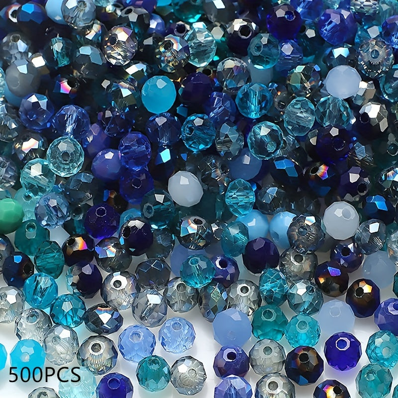 500 Pieces Imitation Crystal Glass Beads 4mm Faceted Round Spacer Jewelry Making