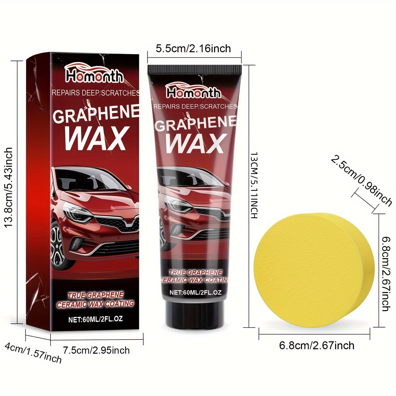 Graphene Car Scratch Repair Wax Metal Polishing Compound Citric Acid 70g