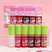 Set de 6 glosses labiales transparentes para mujer, a prueba de agua, de larga duración, tonos naturales