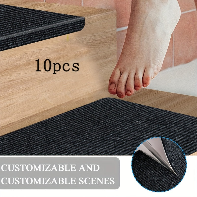5/10pcs Self-Adhesive Washable Wooden Stair Treads 28x8.8 Inches