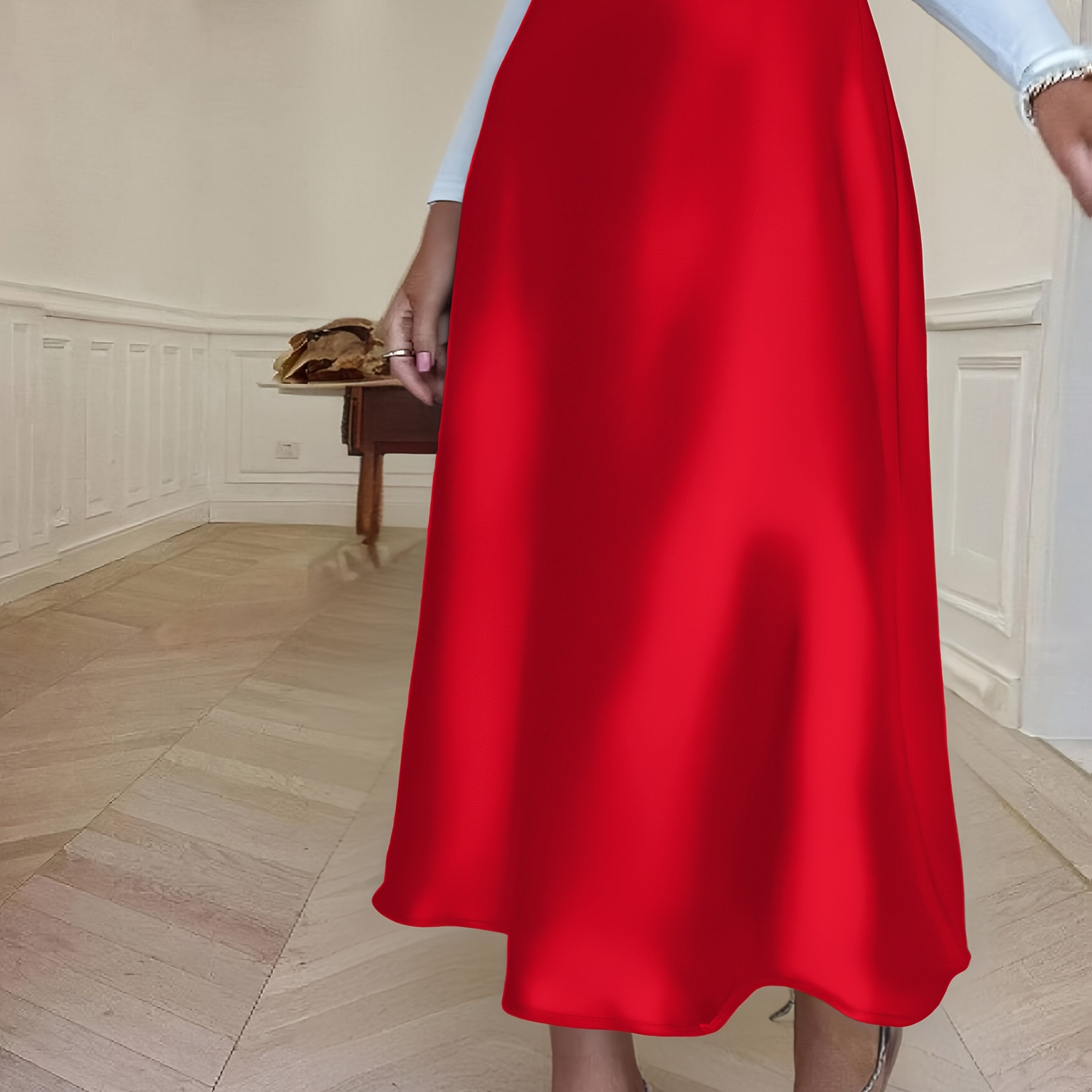 Plus Size Mermaid Satin Skirt Polyester Solid Color All Season Fish Tail