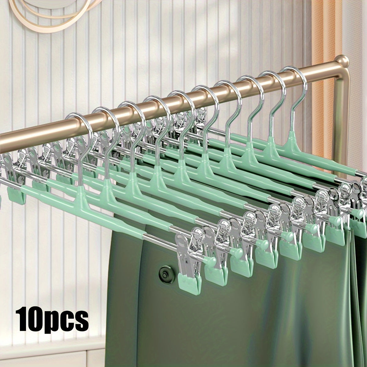 Adjustable Clothes Hanger with Stainless Steel Skirt Clip Drying Rack Pack of 10 or 20