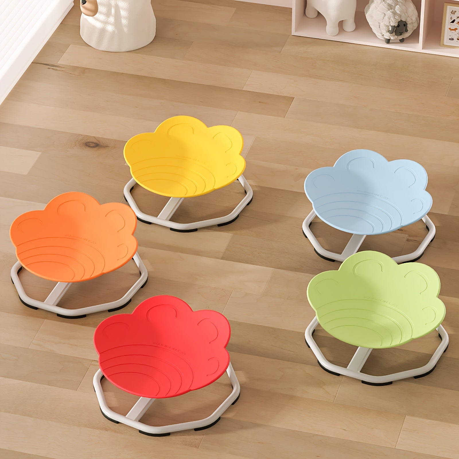 Children's Red Spinning Chair for Kids Plastic Metal Swivel Body Movement Focus