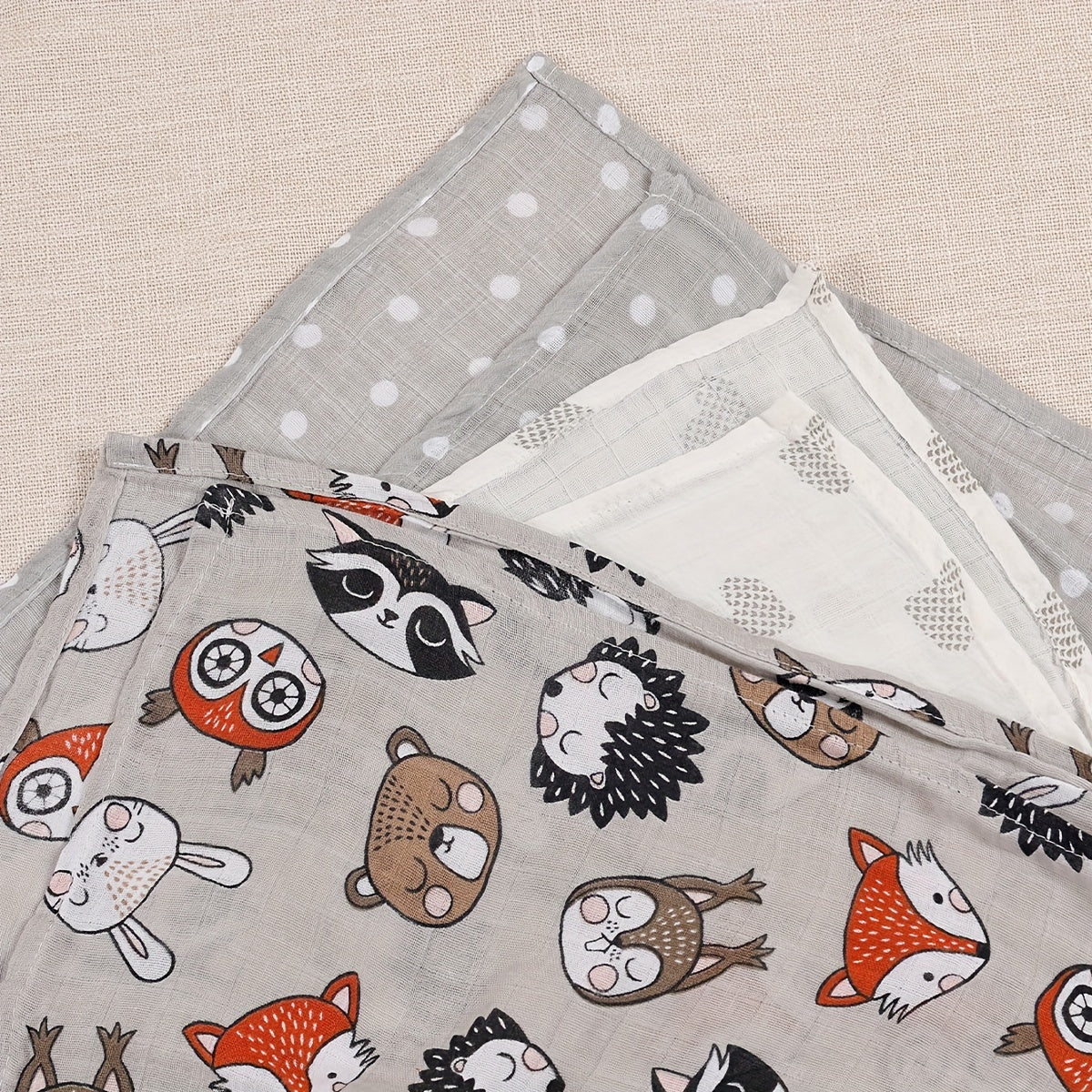 Set of 3 Muslin Cotton Blankets for Babies and Kids Soft and Breathable Multi-Use