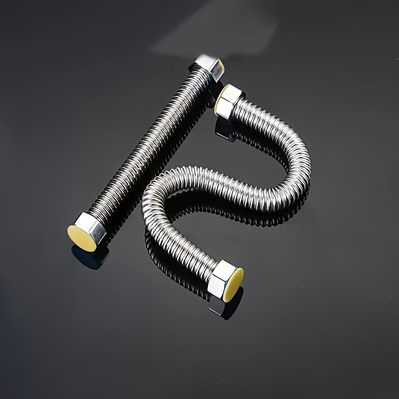 2pcs 304 Stainless Steel Bellows G1/2 Water Inlet Pipe for Toilets and Water Heaters