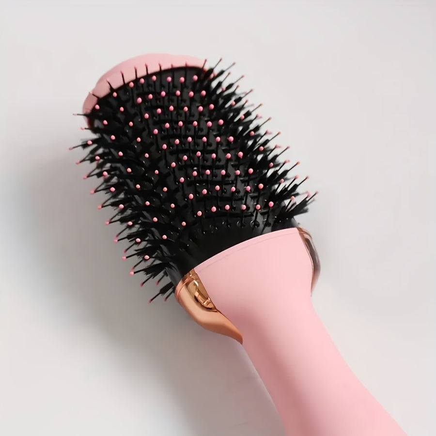 3-в-1 фен и стайлер для волос с регулируемой температурой, функциями быстрой сушки, завивки и выпрямления, розовая резиновая отделка, европейская вилка стандарта