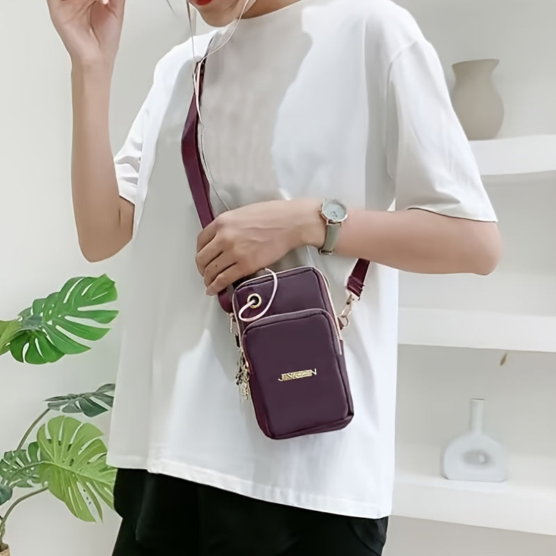 Women's Mini Crossbody Phone Bag for Summer with Fabric Pouch and Wrist Carry