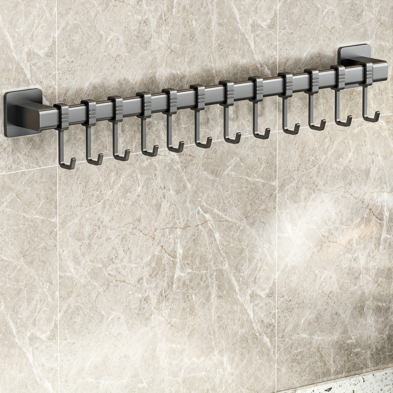 Wall-Mounted Kitchen Organizer with Spatula Hook for Utensils and Bathroom Essentials