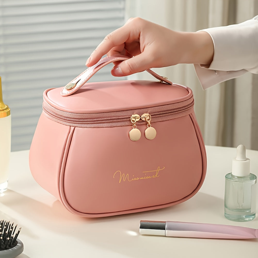 Large Candy-Themed Water-Resistant Makeup Bag with Zipper and Top Handle