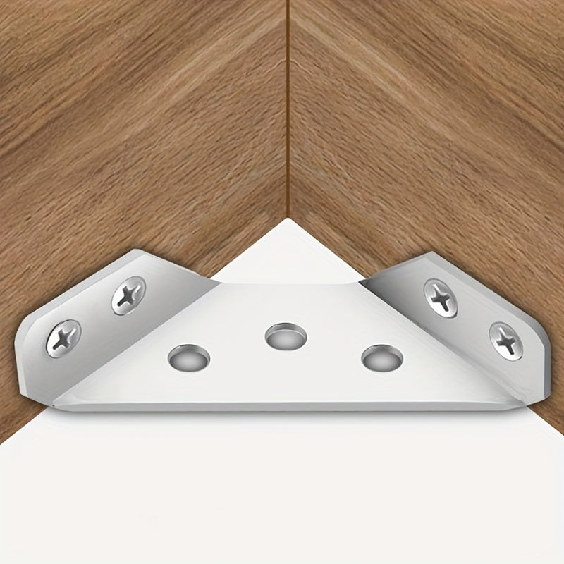 20pcs Stainless Steel Corner Braces 90° Support for Cabinets Furniture Waterproof