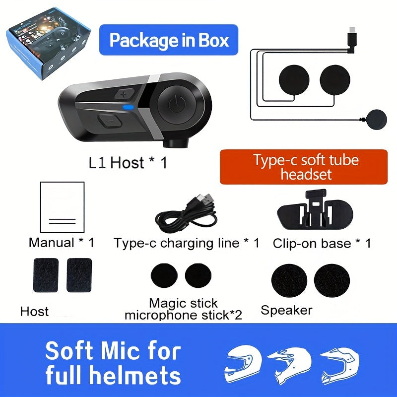 Wireless Motorcycle Helmet Earphone with Music Player and Headset