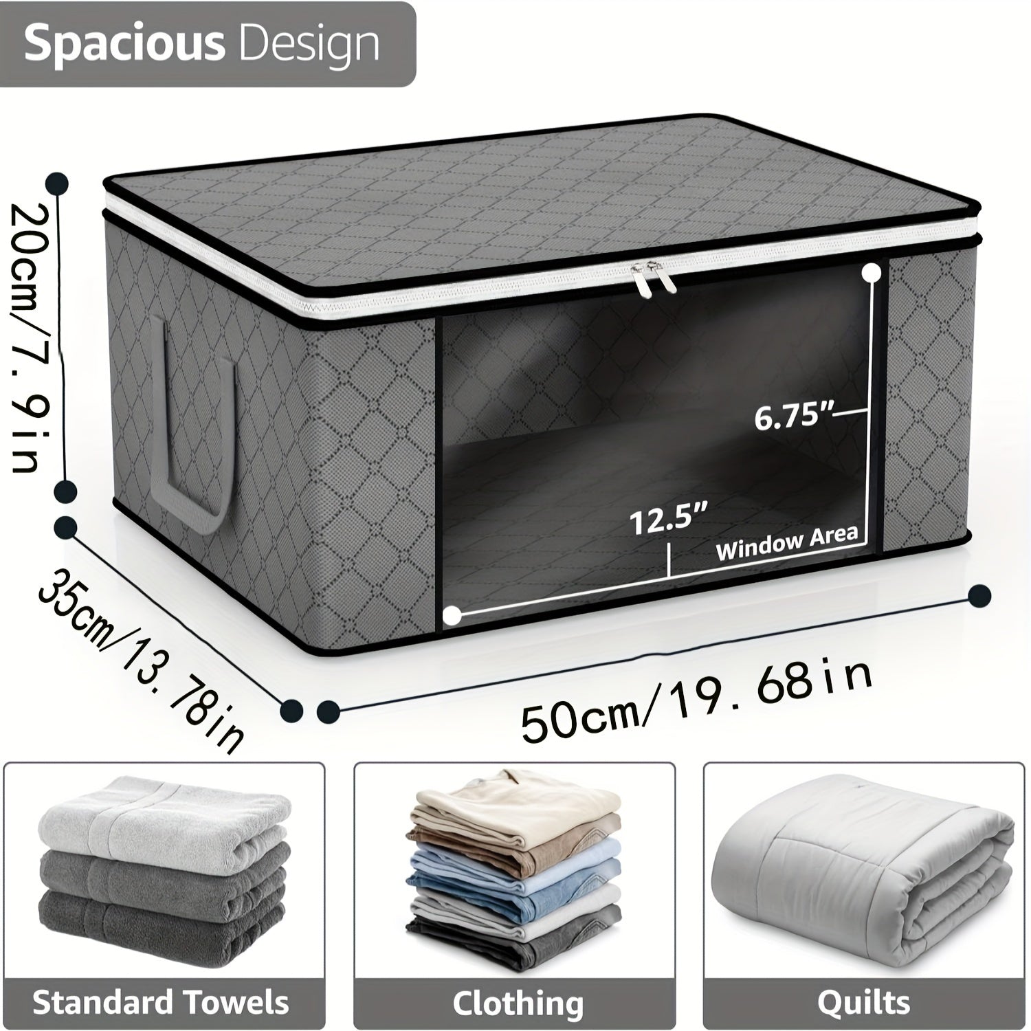 Grandes cajas de almacenamiento de tela plegables para organizar espacios 3/6 Set