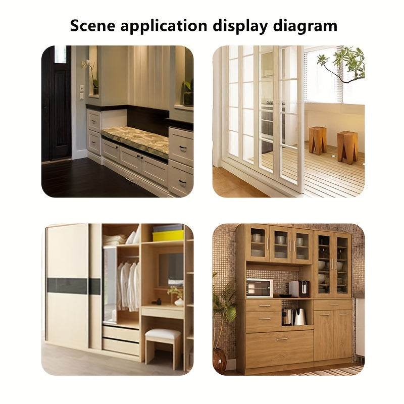 Magnetic Ultra-Thin Cabinet Door Suction Set Stainless Steel No Punching