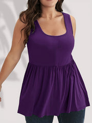 Plus Size ayollar uchun to'liq rangsiz, bezovta qilmaydigan yozgi oddiy tank top