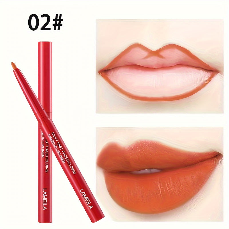 Perfilador de labios impermeable y de larga duración para mujer, antitranspirante, con color y brillo de labios que desarrolla el color