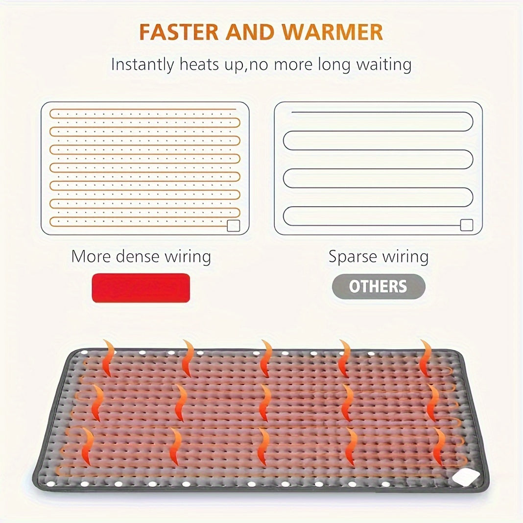 1 dona Termostatli Isitish Yostiqchasi, Raqamli Ko'rsatkich, Qizib Ketishdan Himoya, Polyester Matolari, Mashinada Yuvish Mumkin - Ideal Sovg'a