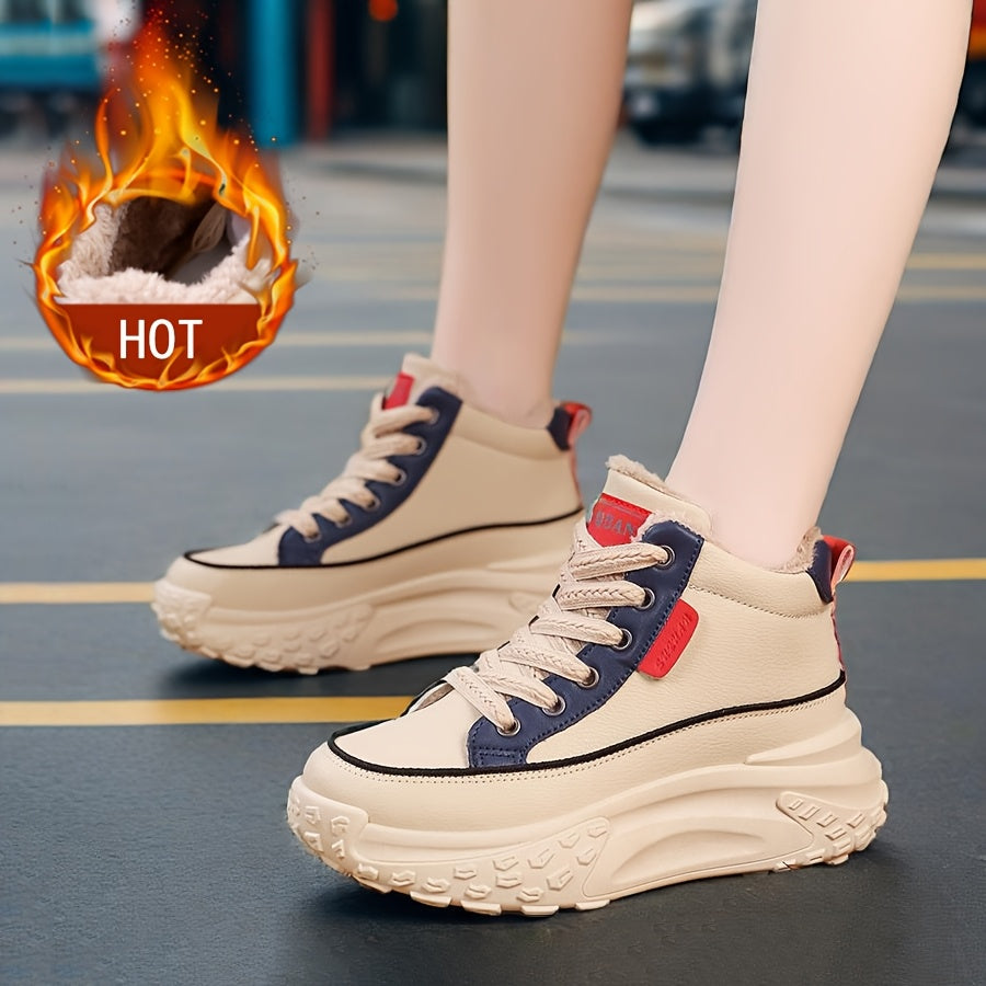 Women's Winter Insulated High-Top Military Boots with Slip-Resistant Sole