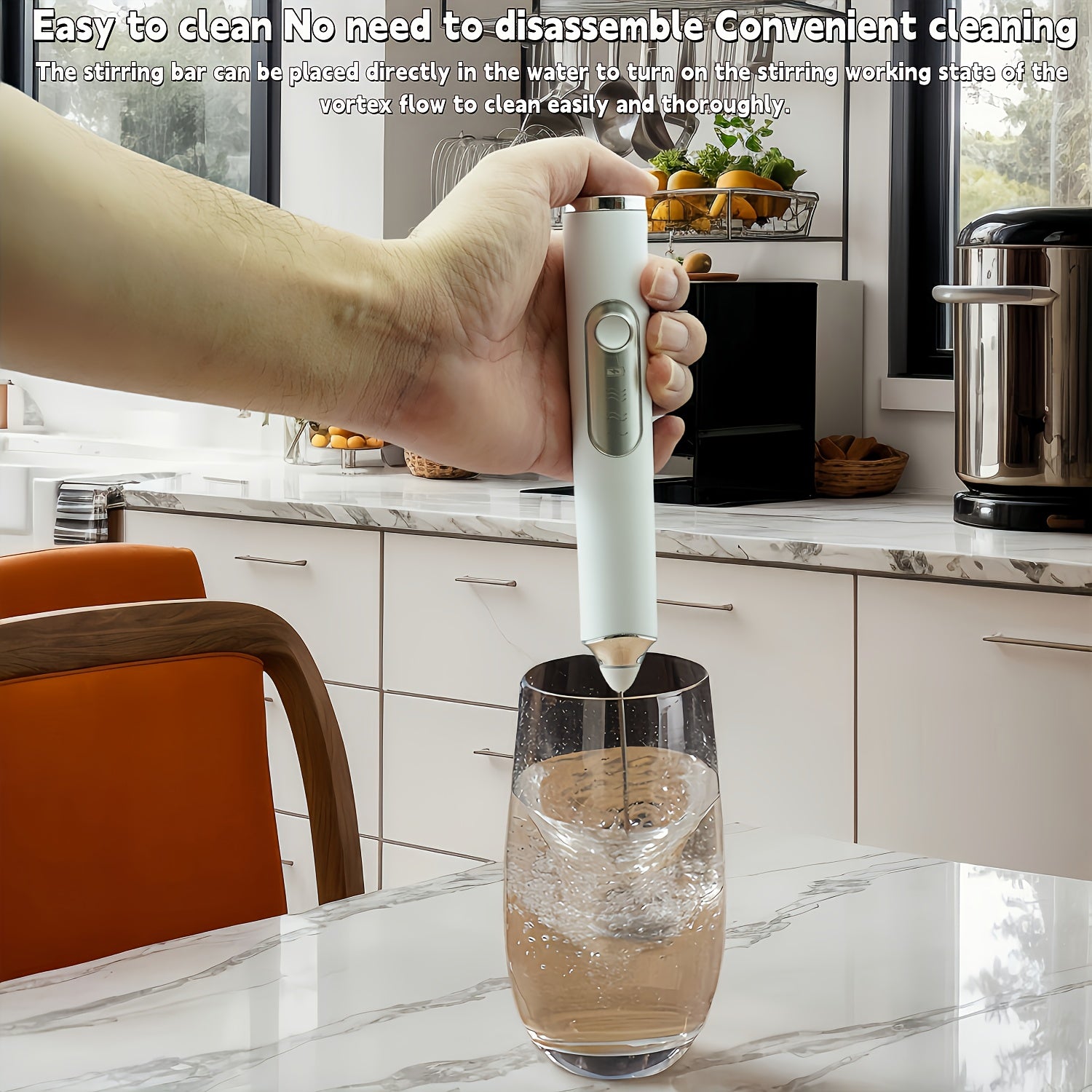 Espumador de leche inalámbrico, batidora eléctrica portátil, mini, de 3 velocidades, recargable, de acero inoxidable