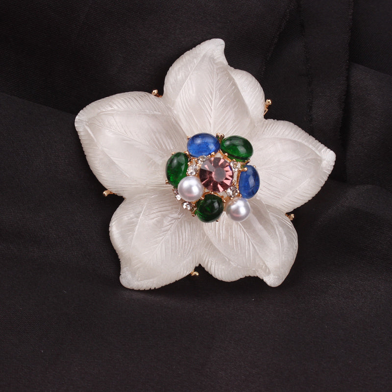 Enamel Flower Brooch for Women Stylish Jewelry Accessory Gift