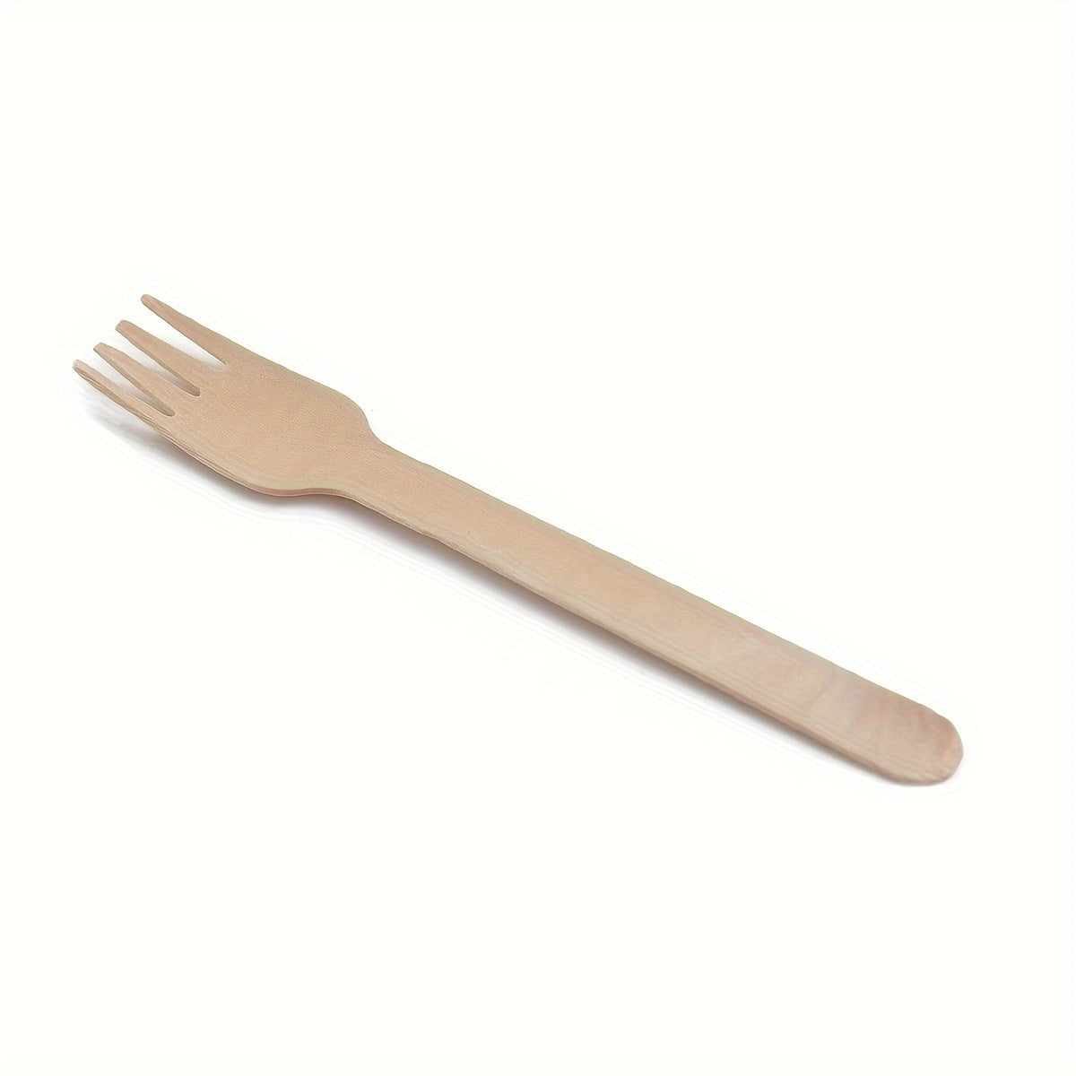 Set of 100 Birch Wood Disposable Cutlery Forks for Ice Cream, Fruit, Dessert