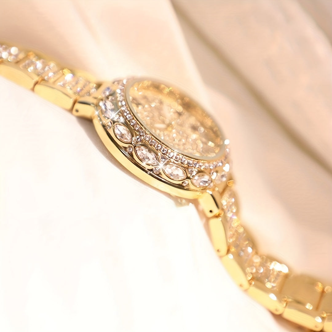 Women's Roman Numeral Bracelet Watch with Rhinestone and Quartz