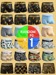 Men's Boxer Briefs Set of 5 Black and Gold Leopard Rainbow Chain Quick-Dry Breathable Summer Fabric