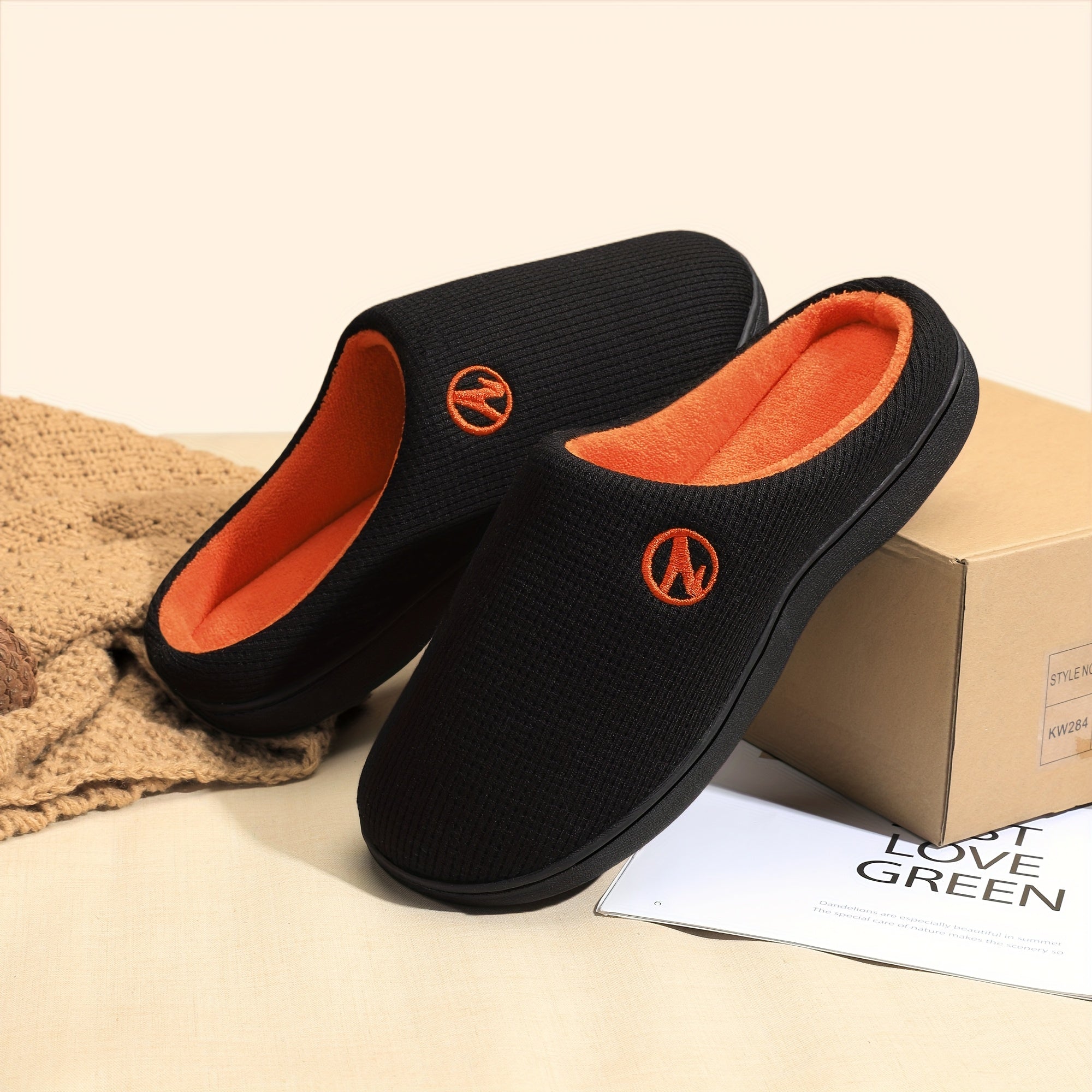 Unisex Warm Plush Slippers with Soft Sole Non-slip Comfortable Indoor Shoes