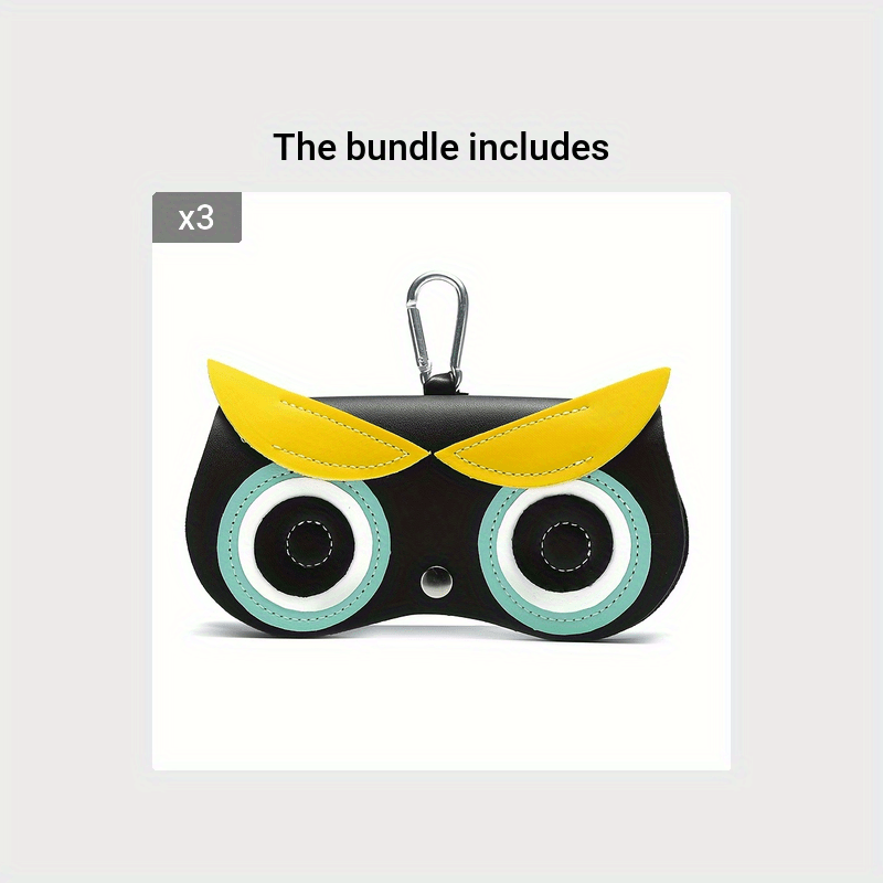 Yoqimli multfilm oqqush quyon jinoyatchi ko'zoynak qutisi charm portativ quyosh ko'zoynaklari sumkasi, lobster klips bilan