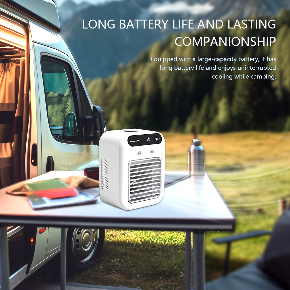 Portable USB Rechargeable Air Conditioner Humidifier for Home Office RV 3-Speed