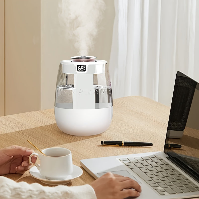 Портативный настольный увлажнитель с большим резервуаром для тумана, USB, цифровым дисплеем для спальни и офиса