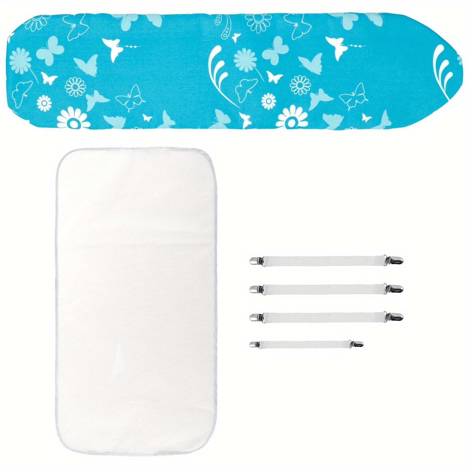 Adjustable Ironing Board Cover with Elastic Edge and Fasteners for Home and Dorm
