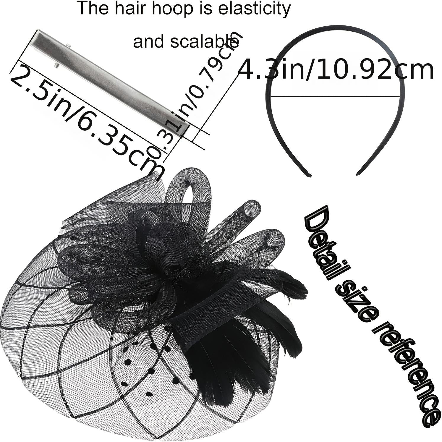 Mesh Flower Fascinator Hat for Women Tea Party Church Headwear