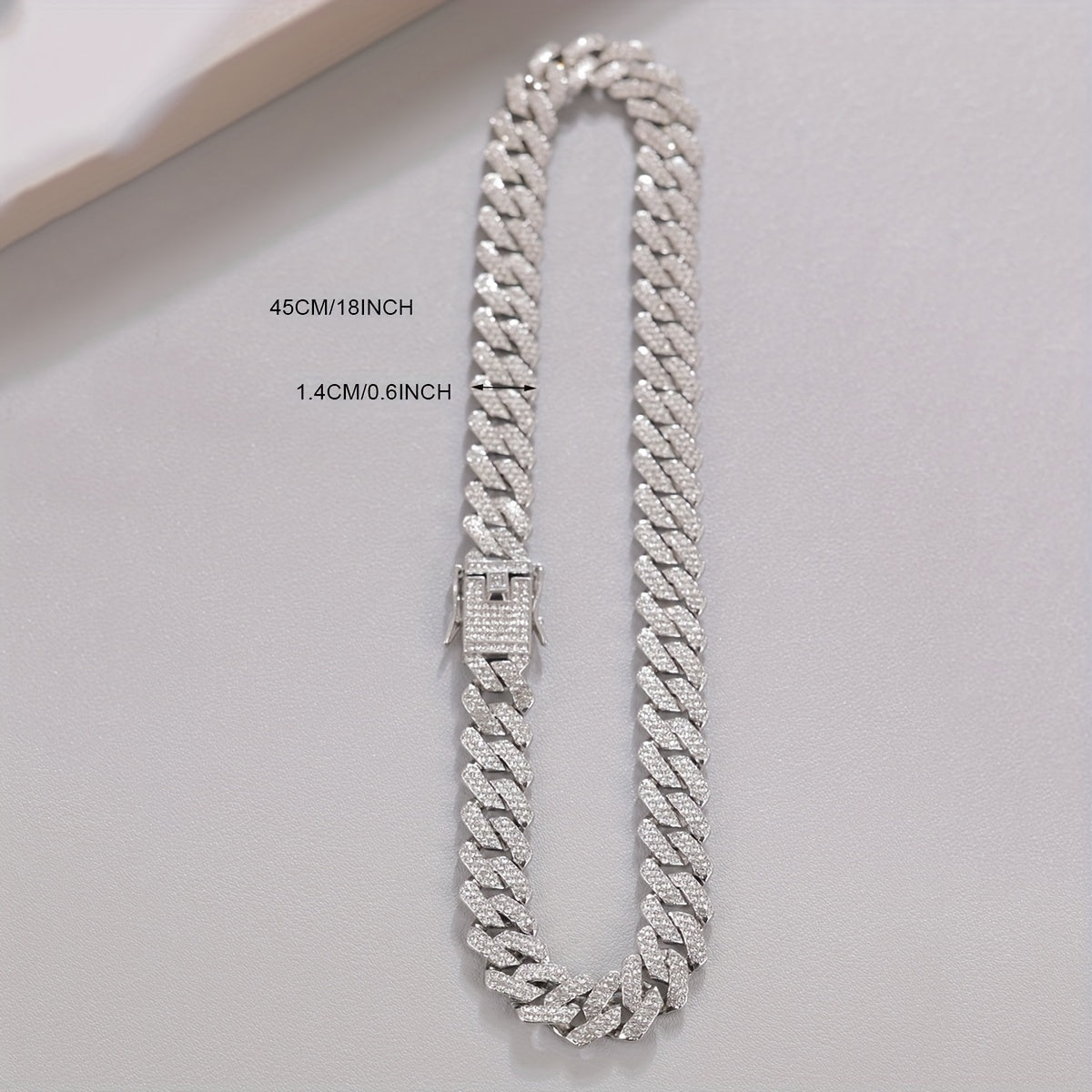 Hip Hop Fashion Cuban Rhinestone Necklace Vintage Jewelry for Men Women