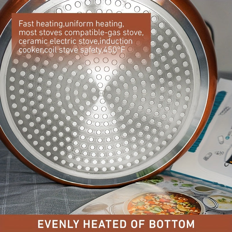 Nonstick Stock Pot 7 Quart Soup Pasta Pot with Lid 22cm Induction Oven Safe