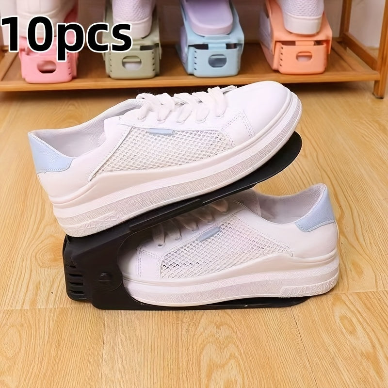 Adjustable Plastic Shoe Rack Space Saving Organizer for Entryway Bedroom Dorm 5 Sizes