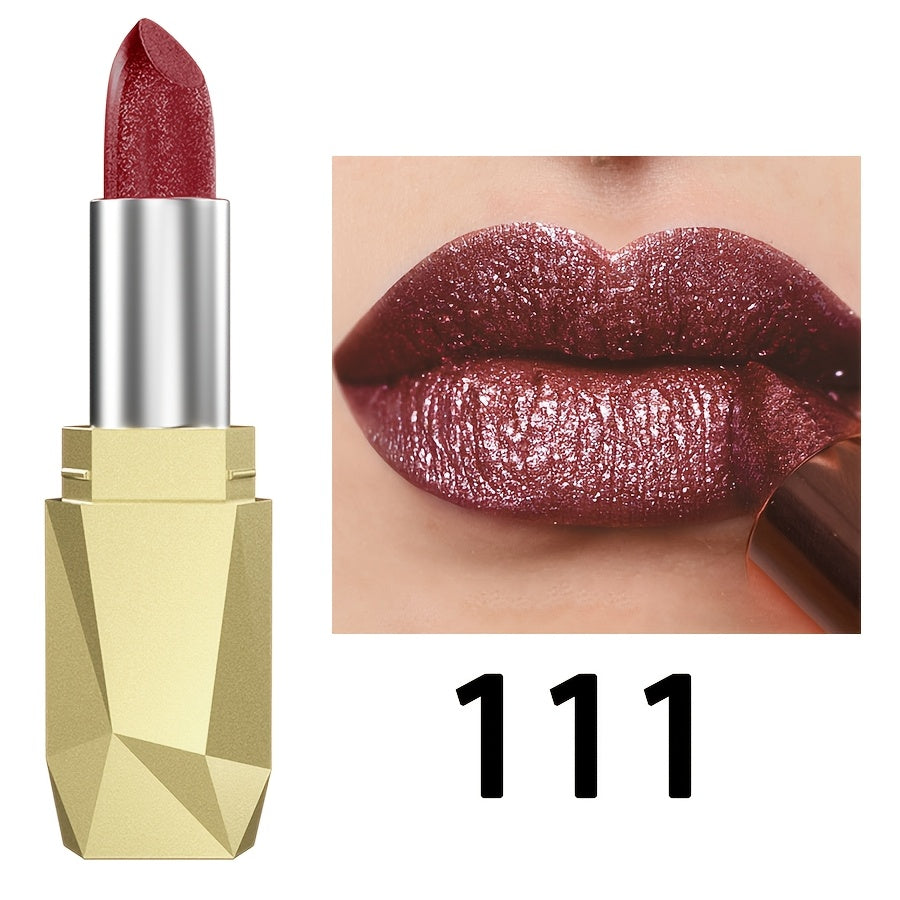 Pintalabios perlescente para mujer, de alta pigmentación, no se desvanece, con gloss hidratante