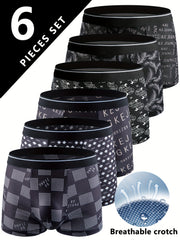 Men's Printed Cotton-Polyester Briefs Pack of 6 with Elastic Waistband Comfortable for Daily Wear