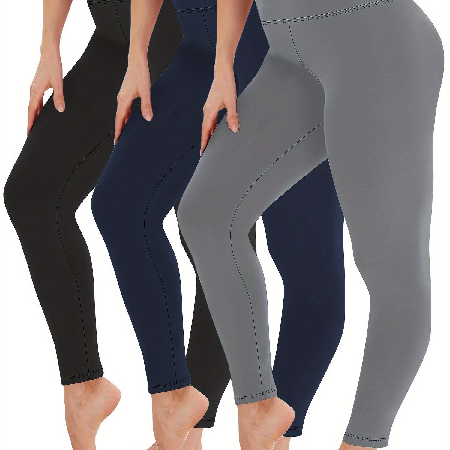 Women's Plus Size Cropped High Waist Leggings, Yoga Pants, Comfortable Fit