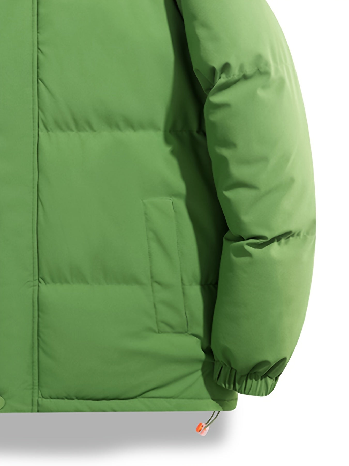 Abrigo de tamaño grande para hombre con cuello alto y cierre de cremallera, de poliéster tejido, ropa exterior casual