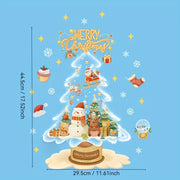 Christmas Window Stickers Santa Reindeer Snowflake Reusable Cling Decals for Glass Doors