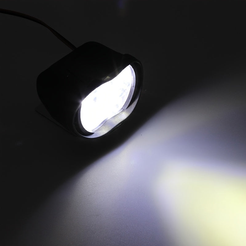 Set of 2 LED Motorcycle Lights with Switch 6500K White 1200LM for ATV UTV Scooter