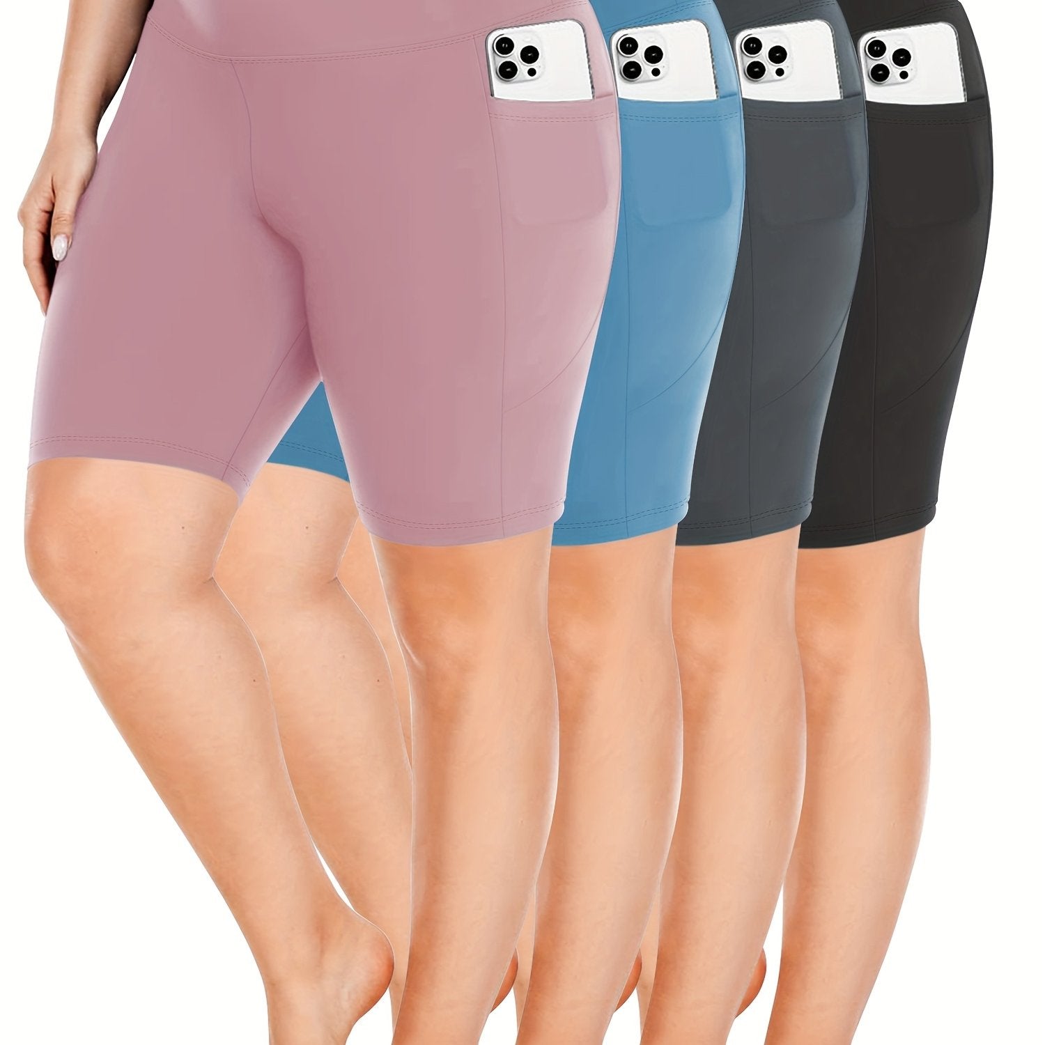 Women's High Waist Crescent Pocket 5-Point Pants Spring Summer Set