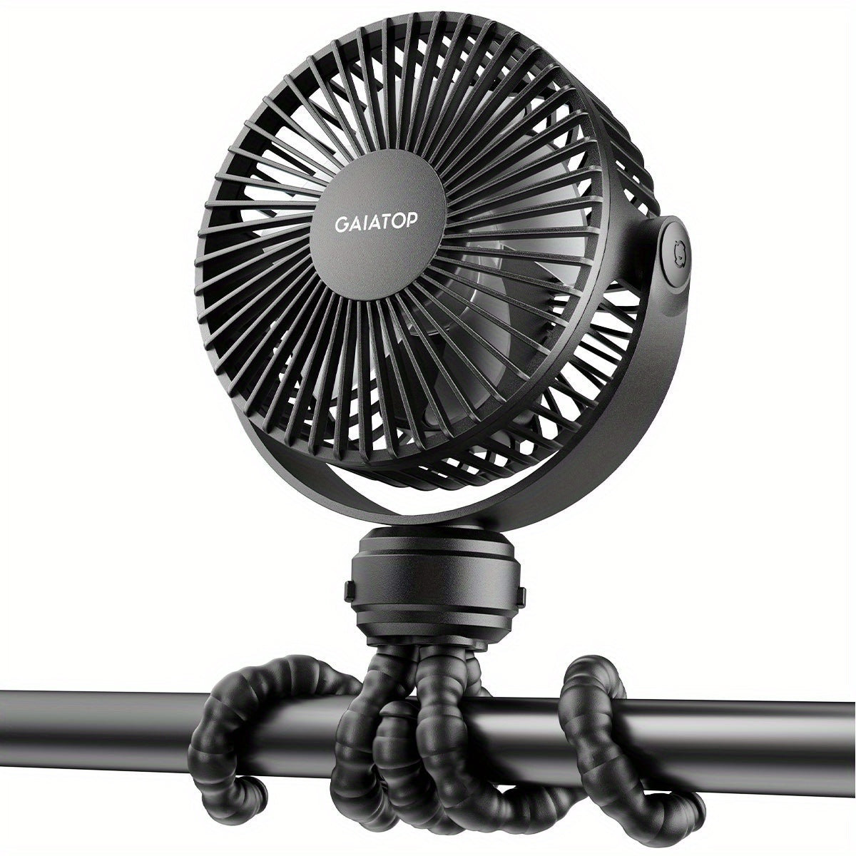 Rechargeable Portable Clip-On Fan with 3 Speed Settings, 360° Rotation for Stroller or Desk Use