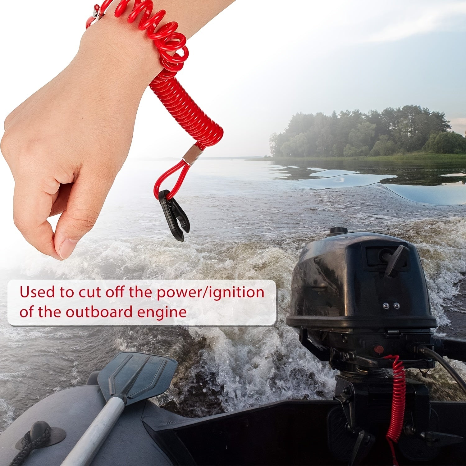 Universal Boat Engine Kill Switch Lanyard Emergency Stop Safety Device