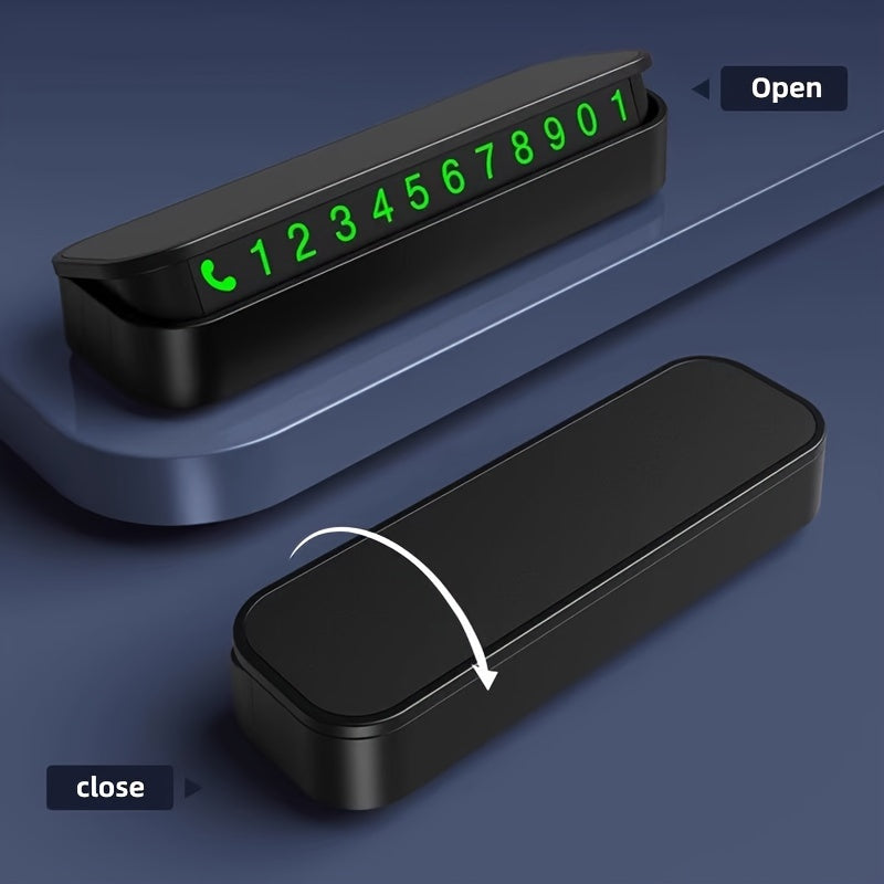 Durable PP Material Luminous Car Dashboard Phone Number Plate Universal Fit