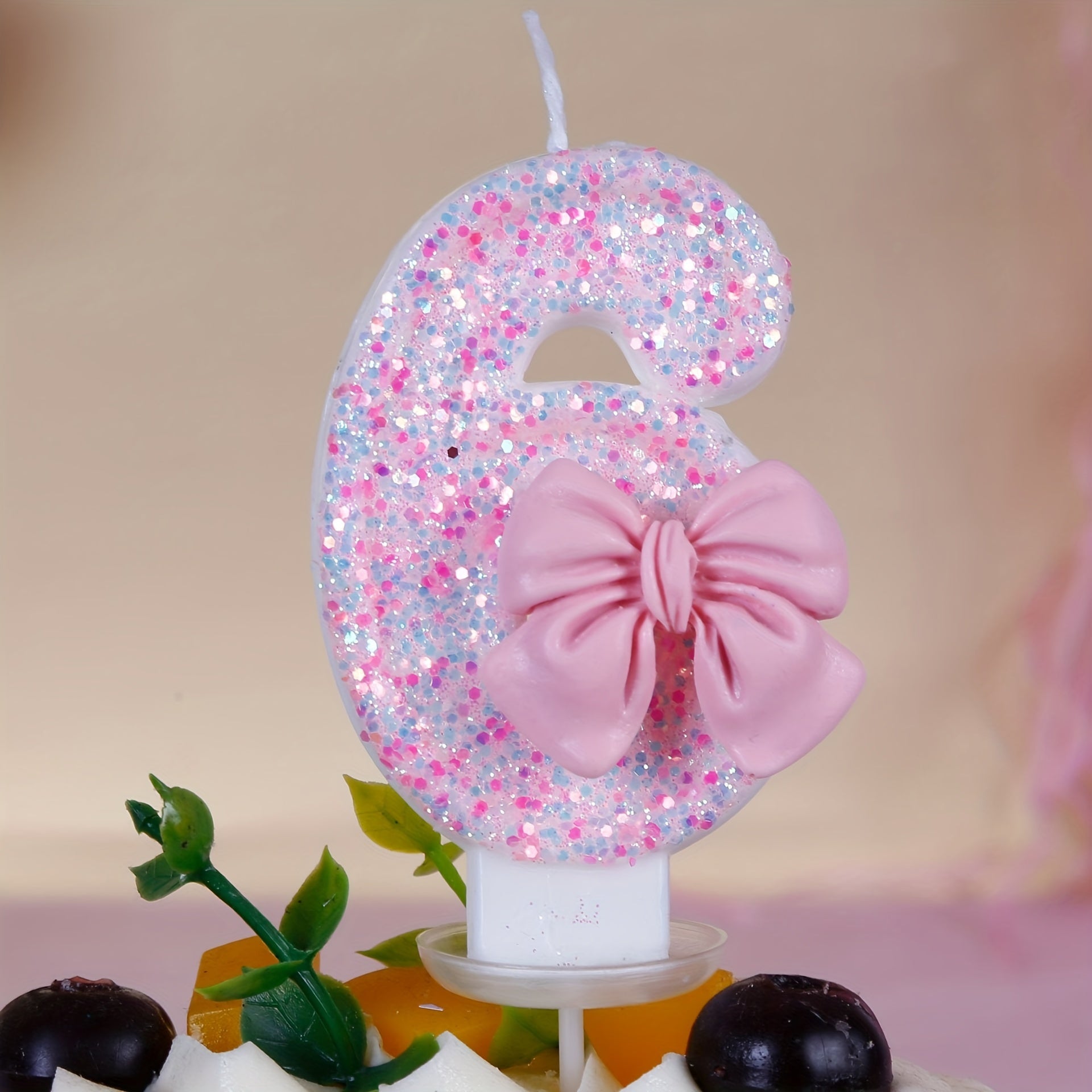 Pink Number 0-9 Birthday Candle for Girl's Cake Decorations